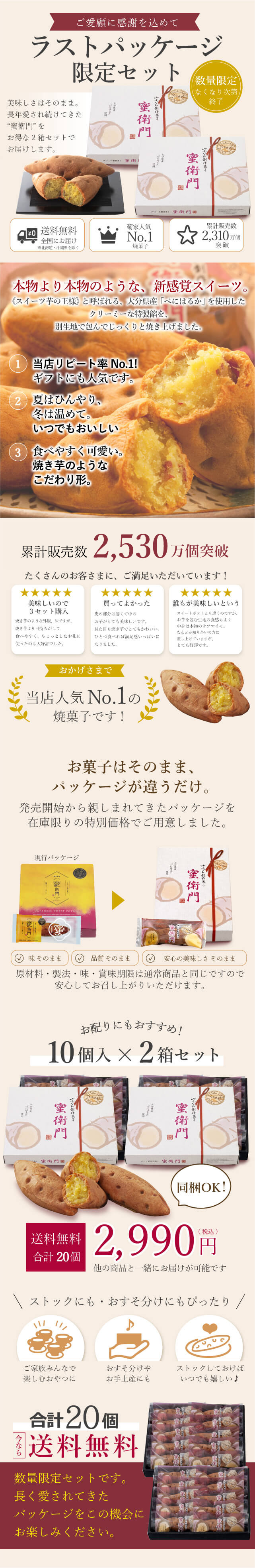 蜜衛門2310万個突破